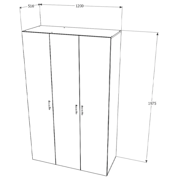 Шкаф Haaus Nero 3U 120 x 52см x 200 / ЛДСП / Дуб Сонома photo 4