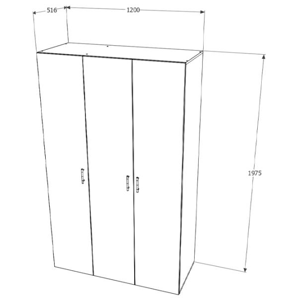 Шкаф Haaus Nero 3U 120 x 52см x 200 / ЛДСП / Дуб Сонома photo 4