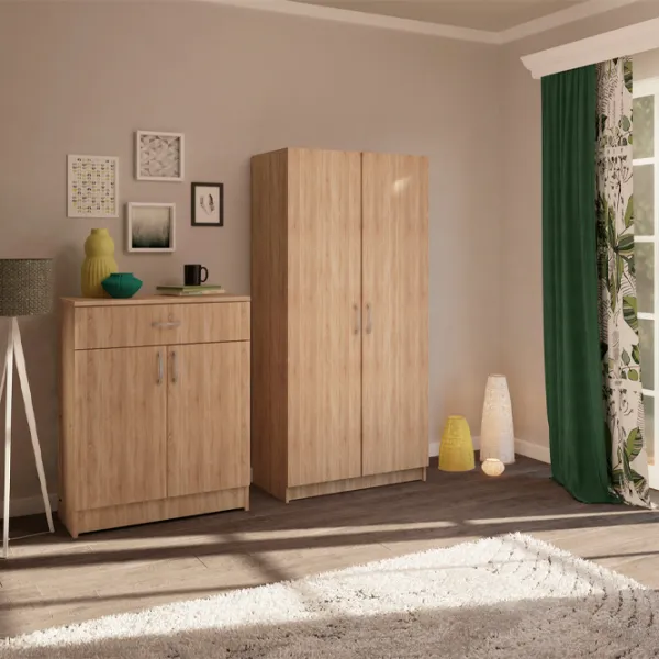 Шкаф Haaus Remi 2U 80 x 51см x 170 / ЛДСП / Дуб Сонома photo 5
