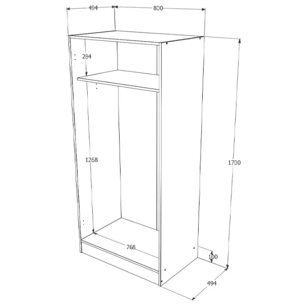 Шкаф Haaus Remi 2U 80 x 51см x 170 / ЛДСП / Дуб Сонома photo 6