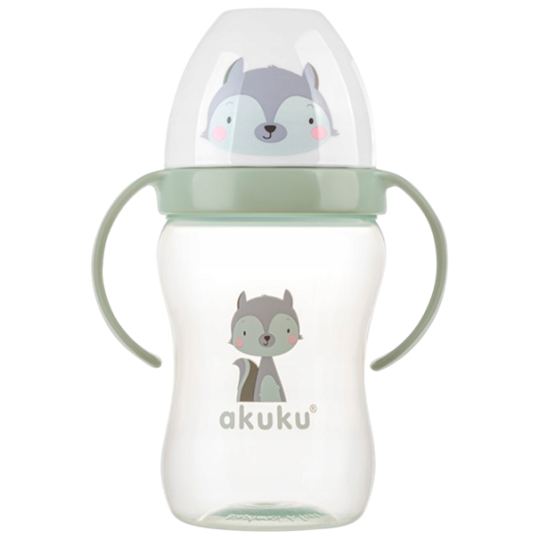 Бутылочка Akuku A0220 240 мл 6 месяцев / Пластик / Зеленый photo 1