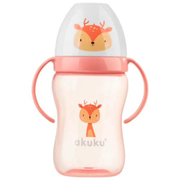 Sticluță Akuku A0221 240 ml 6 luni / Plastic / Pink photo 1