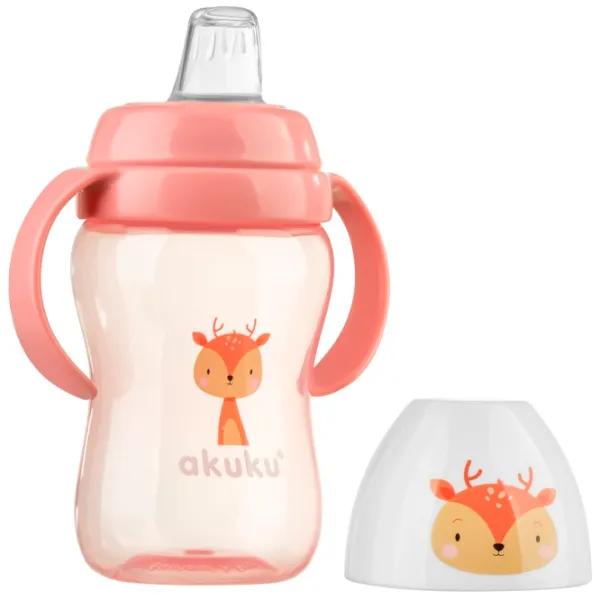 Sticluță Akuku A0221 240 ml 6 luni / Plastic / Pink photo 3