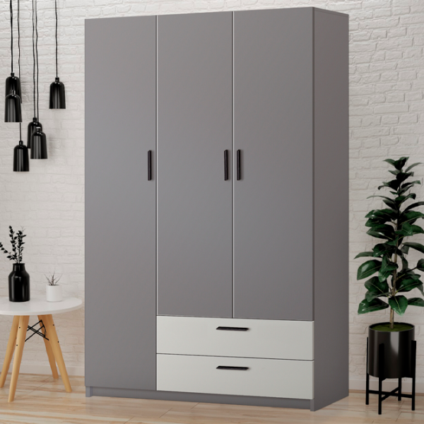 Шкаф Modern Andi 120 120 x 49см x 206 / ДСП / Серый photo 3