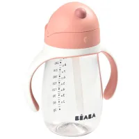 Sticluță cu pai Beaba B913480 300 ml 6 luni / Plastic / Pink photo 2