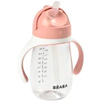 Sticluță cu pai Beaba B913480 300 ml 6 luni / Plastic / Pink photo 3