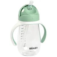 Sticluță cu pai Beaba B913533 300 ml 6 luni / Plastic / Green photo 2