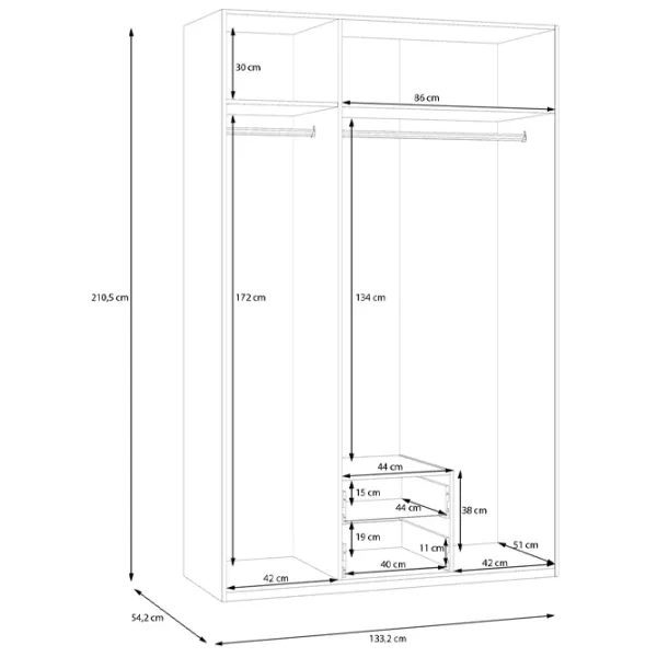 Шкаф Fortuna Econobox 133.2 x 54.2см x 210.5 / ДСП / White photo 8