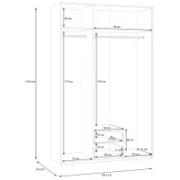 Dulap Fortuna Econobox 133.2 x 54.2 x 210.5 / DSP / White photo 8