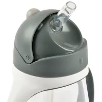 Sticluță cu pai Beaba B913534 300 ml 6 luni / Plastic / Gray photo 3