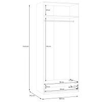Dulap Fortuna Econobox 88.9 x 54.2 x 210.5 / DSP / White photo 8