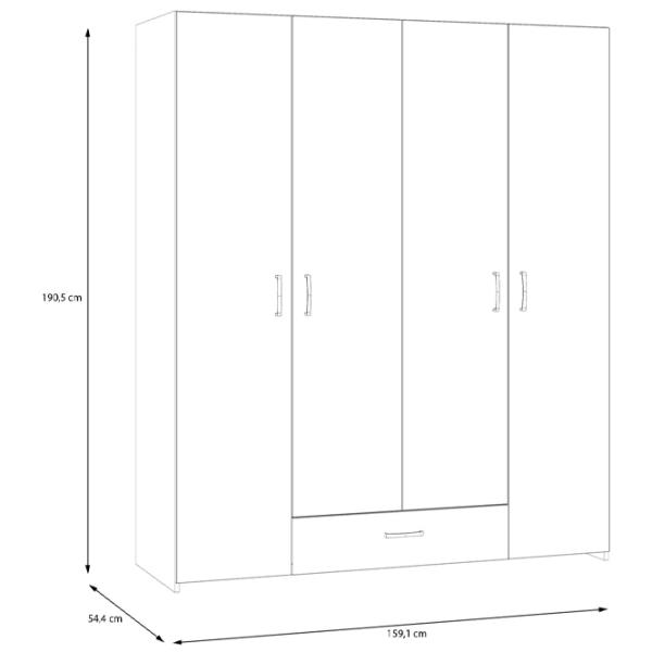 Шкаф Fortuna Econobox 159.1 x 54.4см x 190.5 / ДСП / White photo 5