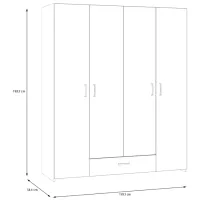 Dulap Fortuna Econobox 159.1 x 54.4 x 190.5 / DSP / White photo 5