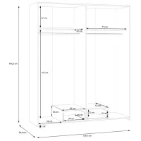 Dulap Fortuna Econobox 159.1 x 54.4 x 190.5 / DSP / White photo 6