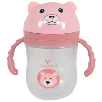 Sticluță cu pai Cangaroo C0586 240 ml 6 luni / Polipropilenă / Pink