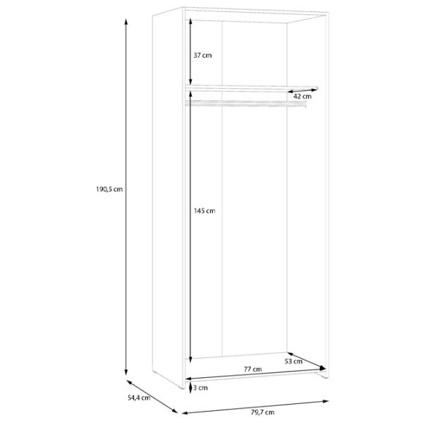 Шкаф Fortuna Econobox 79.7 x 54.4см x 190.5 / ДСП / White photo 6