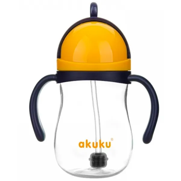 Бутылочка с соломинкой Akuku A0165 280 мл 6 месяцев / Полипропилен / Желтый photo 1