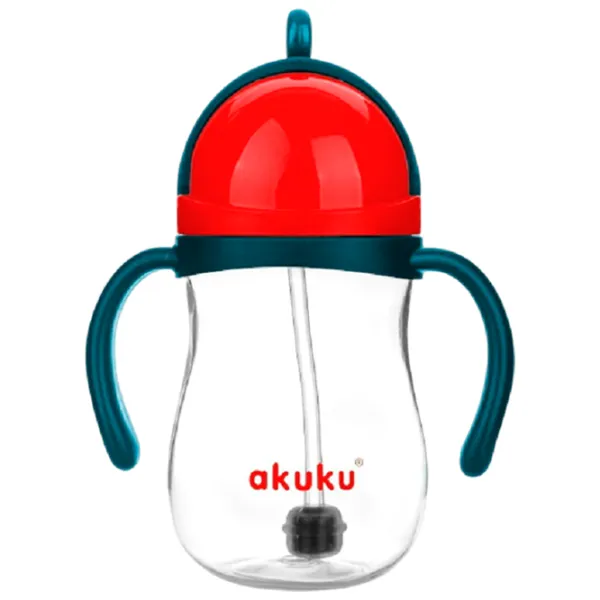 Бутылочка с соломинкой Akuku A0164 280 мл 6 месяцев / Полипропилен / Красный photo 1