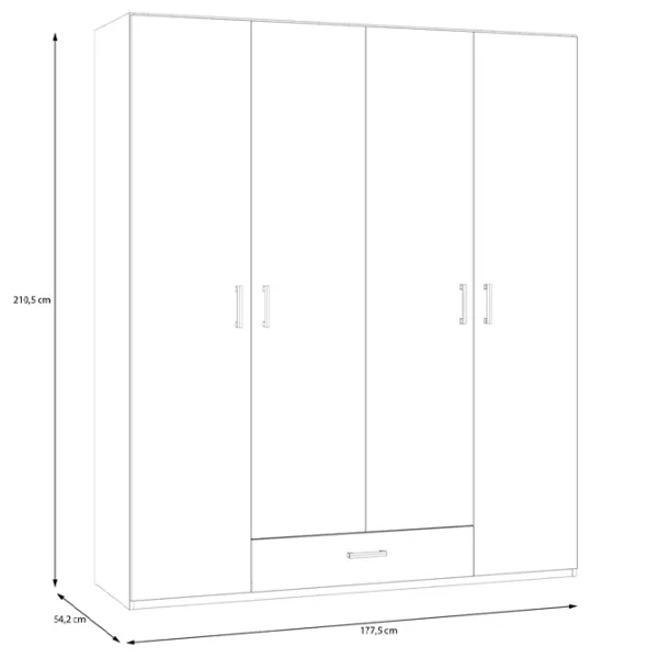 Шкаф Fortuna Econobox 177.5 x 54.2см x 210.5 / ДСП / White photo 6
