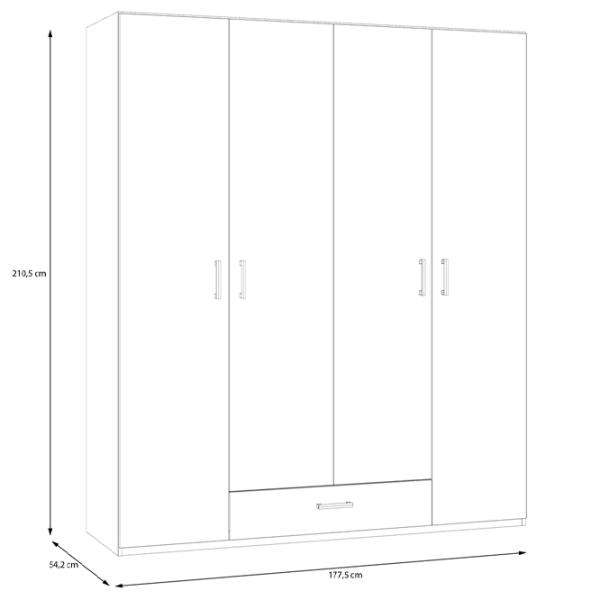 Шкаф Fortuna Econobox 177.5 x 54.2см x 210.5 / ДСП / White photo 6