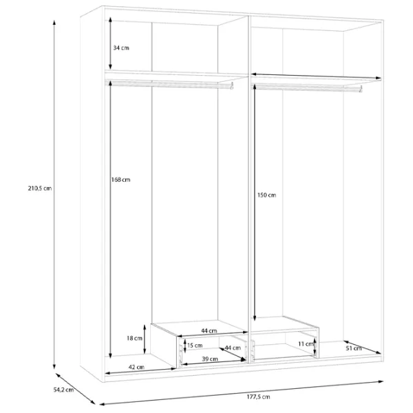 Шкаф Fortuna Econobox 177.5 x 54.2см x 210.5 / ДСП / White photo 7