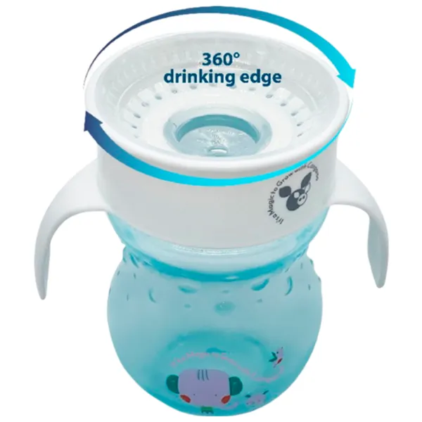 Sticluță Cangaroo Magical Cup 360 270 ml 6 luni / Polipropilenă / Blue photo 2