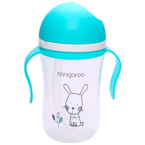 Бутылочка с соломинкой Cangaroo Bunny 300 мл 6 месяцев / Полипропилен / Синий photo 1