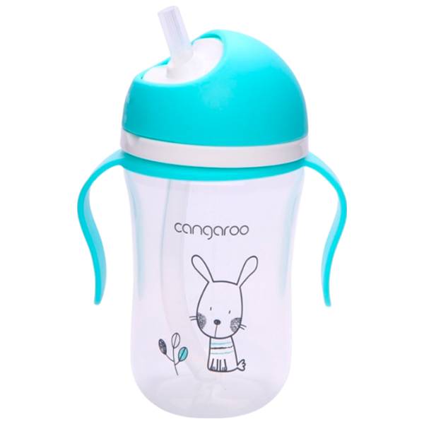 Бутылочка с соломинкой Cangaroo Bunny 300 мл 6 месяцев / Полипропилен / Синий photo 2