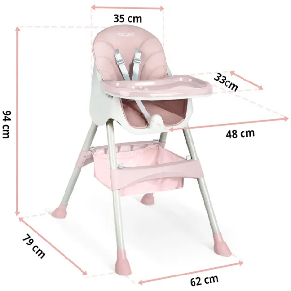 Scaun de masă Ricokids Milo (5488770) / 6 luni / Pink  photo 4
