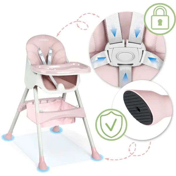 Scaun de masă Ricokids Milo (5488770) / 6 luni / Pink  photo 8