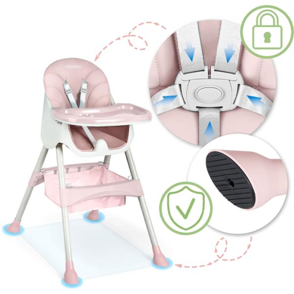 Scaun de masă Ricokids Milo (5488770) / 6 luni / Pink  photo 8