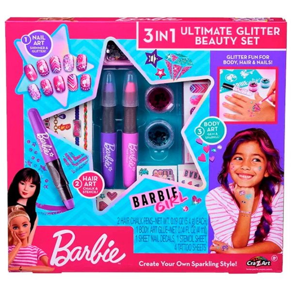 Креативный набор Cra-Z-Art Barbie Ultimate Glitter Beauty Set 3in1 884920340725 8+ / Разноцветный Розовый photo 1 Креативный набор Cra-Z-Art Barbie Ultimate Glitter Beauty Set 3in1 884920340725 8+ / Разноцветный Розовый photo 1