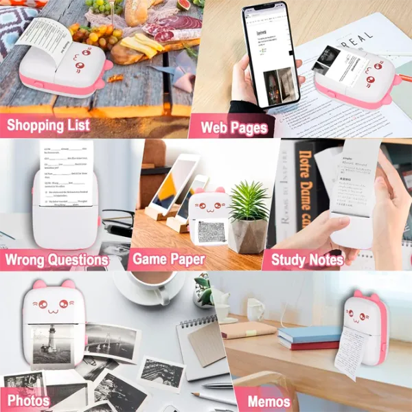 Фотопринтер Eschen Thermal Portable Mini Printer  / / Розовый photo 3