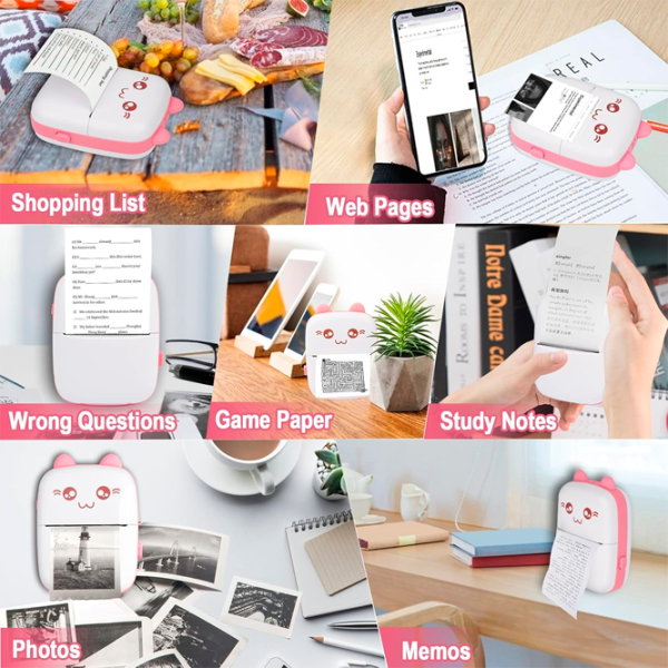 Фотопринтер Eschen Thermal Portable Mini Printer  / / Розовый photo 3
