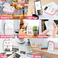 Foto imprimantă Eschen Thermal Portable Mini Printer / / Pink photo 3