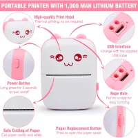Foto imprimantă Eschen Thermal Portable Mini Printer / / Pink photo 6