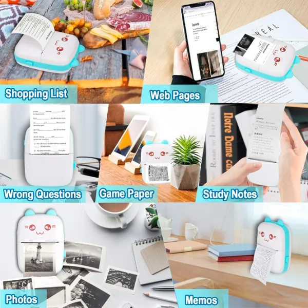 Foto imprimantă Eschen Thermal Portable Mini Printer  / / Blue photo 2
