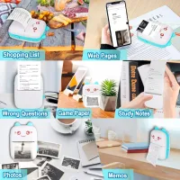 Foto imprimantă Eschen Thermal Portable Mini Printer / / Blue photo 2