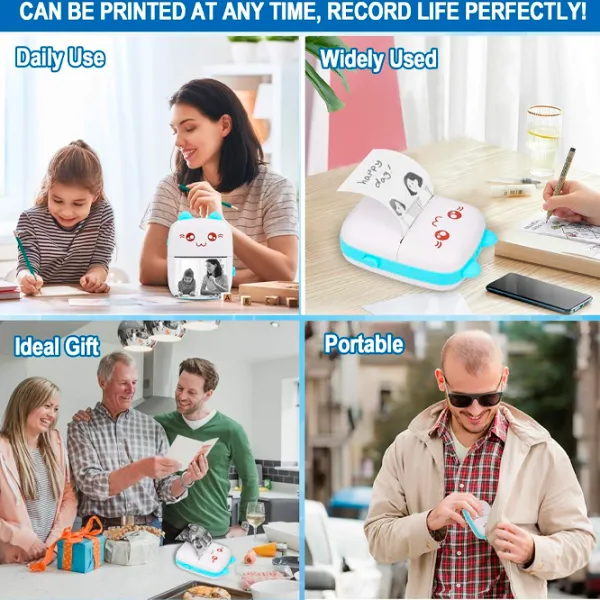 Foto imprimantă Eschen Thermal Portable Mini Printer  / / Blue photo 3
