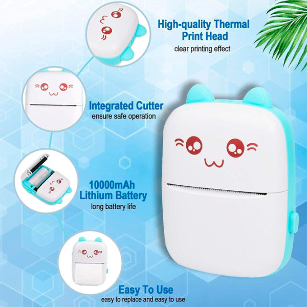 Foto imprimantă Eschen Thermal Portable Mini Printer  / / Blue photo 6