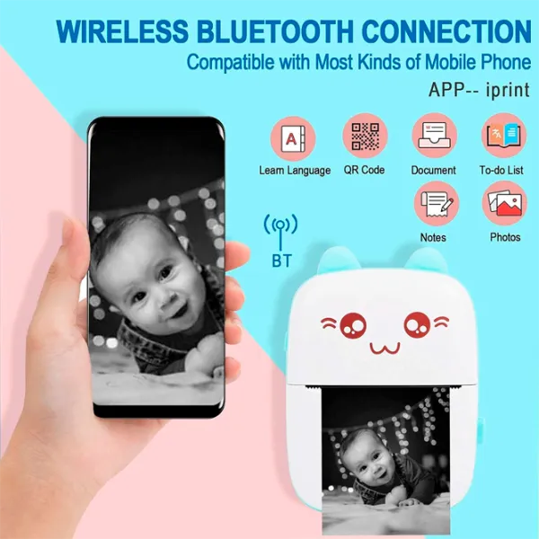Foto imprimantă Eschen Thermal Portable Mini Printer  / / Blue photo 8