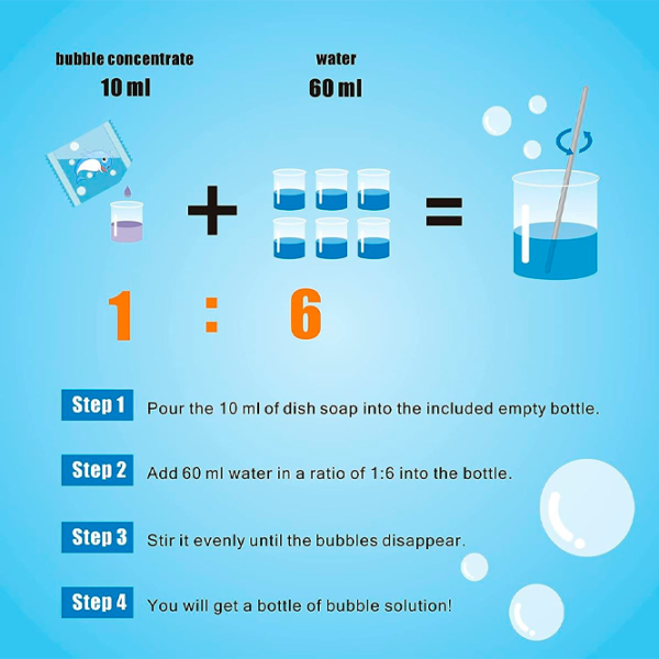 Раствор для приготовления мыльных пузырей Bubble Concentrate for Bubble Machine  3+ / Синий Прозрачный photo 2