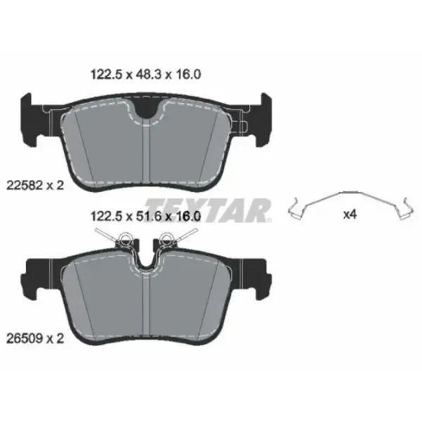 Тормозные колодки Textar 2258201 Задние / Дисковые  photo 2 Тормозные колодки Textar 2258201 Задние / Дисковые  photo 2