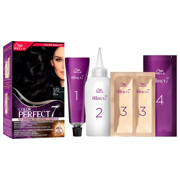Краска для волос Wella Color Perfect Код цвета: 1/0, 135 мл photo 2 Краска для волос Wella Color Perfect Код цвета: 1/0, 135 мл photo 2