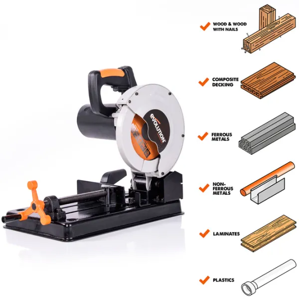 Fierăstrău pentru tăieri înclinate Evolution RAGE 4 Mini Chop Saw Multi-Material 185 mm / Black photo 3