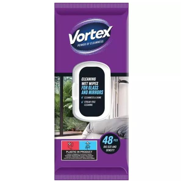 Салфетки влажные для стекла Vortex Power of Cleanness Количество в наборе - 48 photo 1