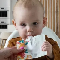 Pungă alimentară reutilizabilă BabyOno 1467 Unisex / 4+ luni / Beige photo 2