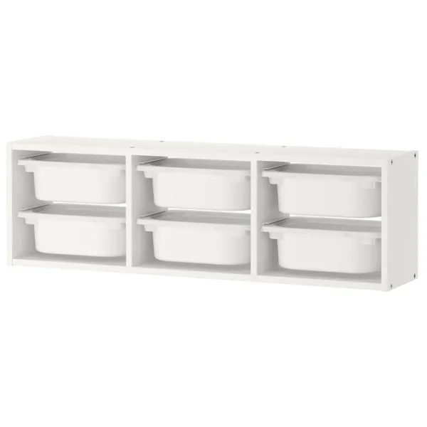 Стеллаж с контейнерами Ikea Trofast 6 30 x 99 x 21см cm / ЛДСП / White photo 1 Стеллаж с контейнерами Ikea Trofast 6 30 x 99 x 21см cm / ЛДСП / White photo 1