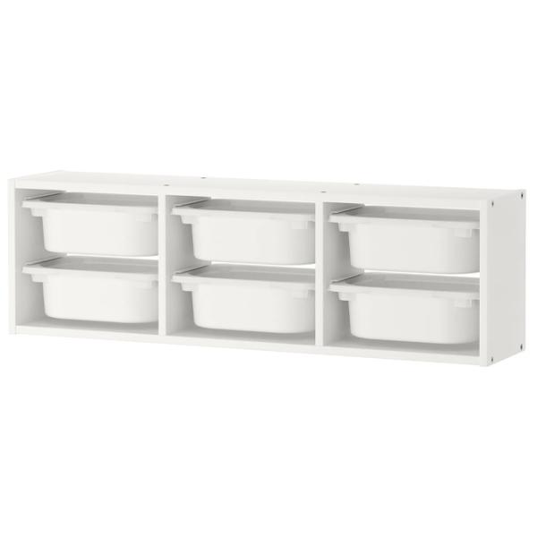 Стеллаж с контейнерами Ikea Trofast 6 30 x 99 x 21см cm / ЛДСП / White photo 1 Стеллаж с контейнерами Ikea Trofast 6 30 x 99 x 21см cm / ЛДСП / White photo 1