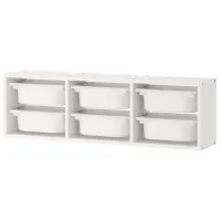 Стеллаж с контейнерами Ikea Trofast 6 30 x 99 x 21см cm / ЛДСП / White